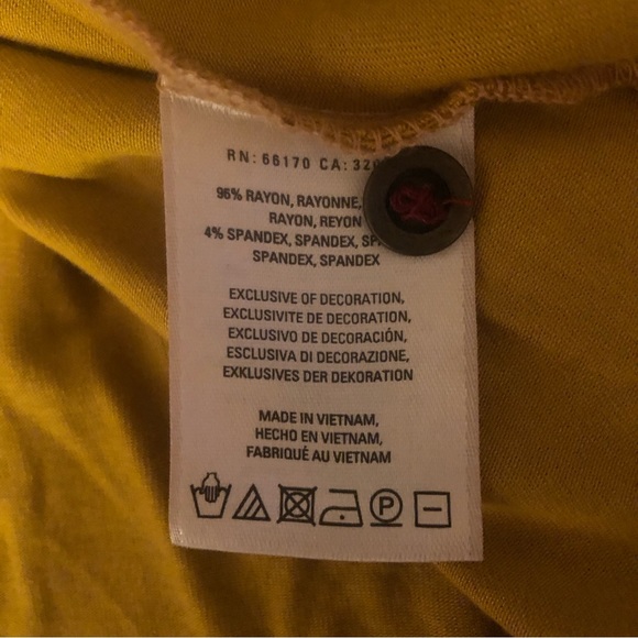 Anthropologie Akemi + Kin Soft Knit Jersey Goldie Blouse Yellow Button Up - Picture 10 of 12